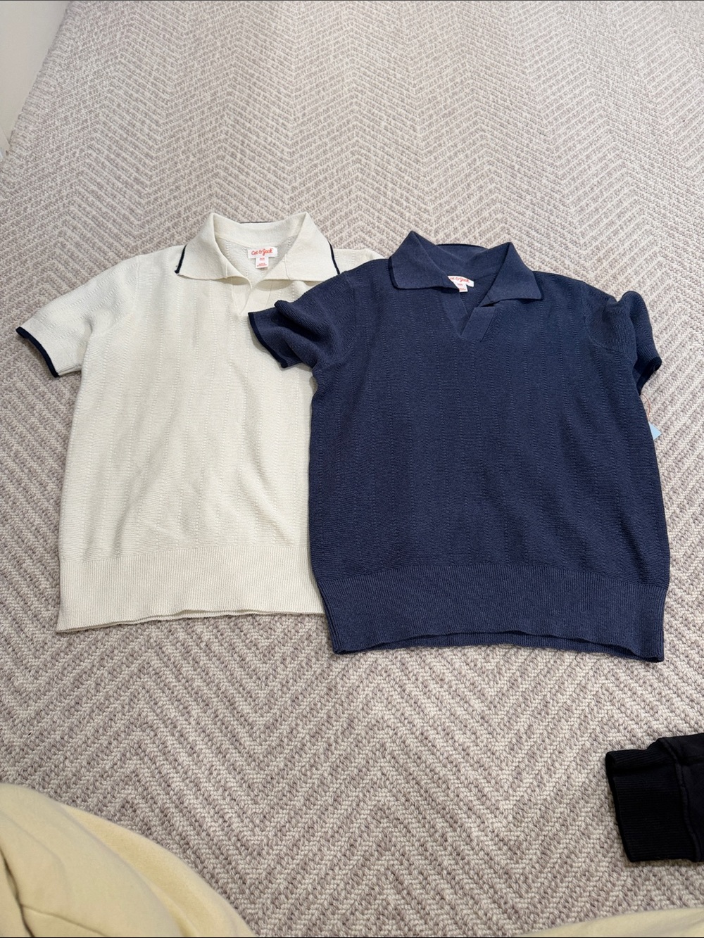 Cat & Jack Two-Pack Short-Sleeve Polo Tops — Navy & Cream